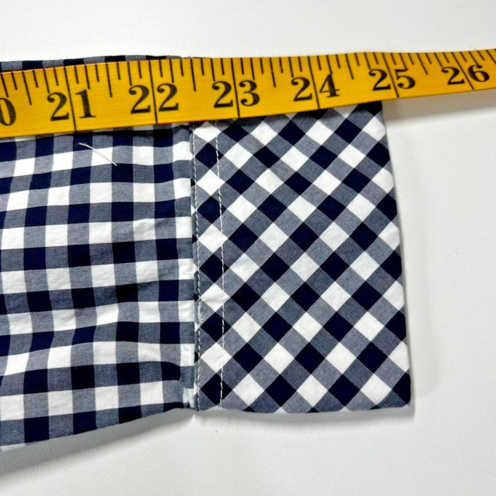 Vineyard Vines Button Down Women 12 Navy Gingham Whale Logo Classic Fit Preppy - Picture 9 of 10